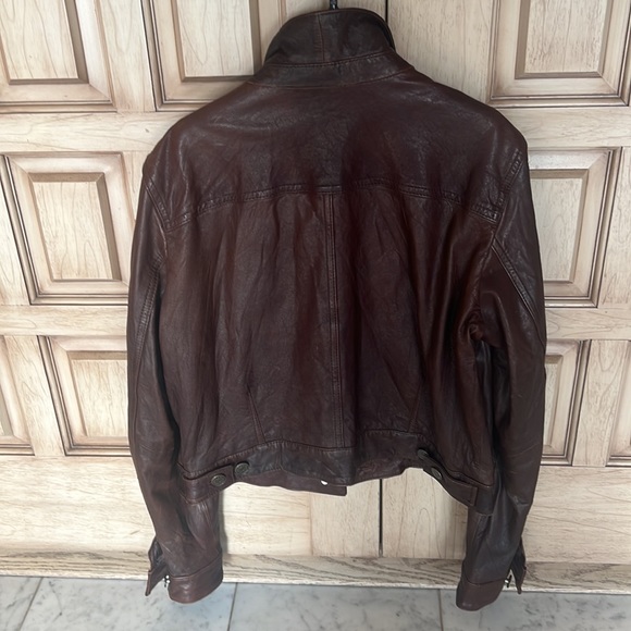 FOSSIL women’s Leather Trucker Jacket - Picture 4 of 6